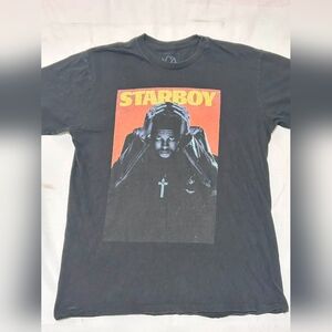 The Weeknd Starboy Album Cover XO Tee L 22–26 P2P Black Graphic Shirt